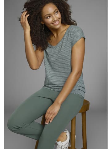 H.I.S. Funktionsshirt in schwarz, petrol-geringelt