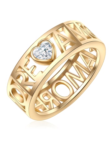Lulu & Jane Ring Metall-Legierung verziert mit Kristallen von Swarovski® in gelbgold