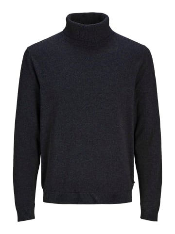 Jack & Jones Rollkragenpullover aus Feinstrick mit Logo-Patch in Navy