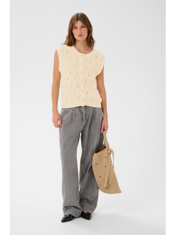 Soaked in Luxury Strickweste SLRava Gerade Passform in Whisper White