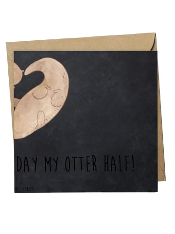 Mr. & Mrs. Panda Einladungskarte Otter Valentine mit Spruch in Kreidetafel