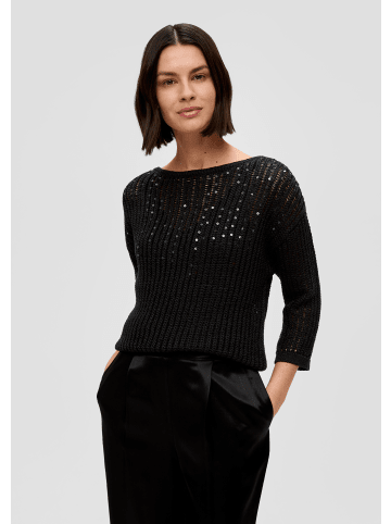 s.Oliver BLACK LABEL Strickpullover 3/4 Arm in Schwarz