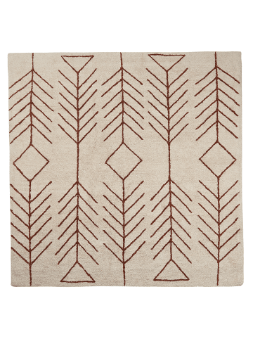 Beliani Kurzflor AKOREN in Beige/Braun - (W) 200 x (H) 1.3 x (L) 200 cm