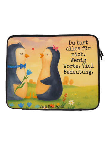 Mr. & Mrs. Panda Laptophülle Pinguin Pärchen Design mit Spruch in Weiß