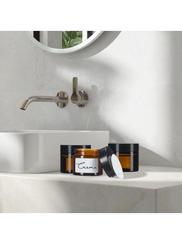 relaxdays 12 x Salbentiegel in Braun/ Schwarz - 60 ml