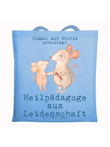 Mr. & Mrs. Panda Tasche Heilpädagoge Leidenschaft mit Spruch in Sky Blue