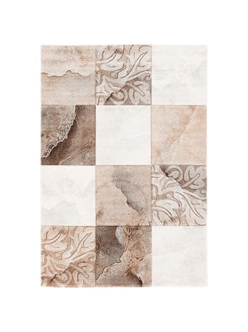 Pergamon Designer Teppich Maui Karo Barock in Beige Braun