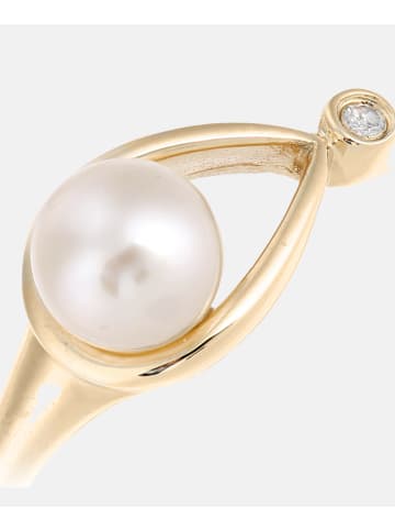 Diamant L'éternel Ring aus 375 Gelbgold mit 0.01 Karat Diamant mit Perle