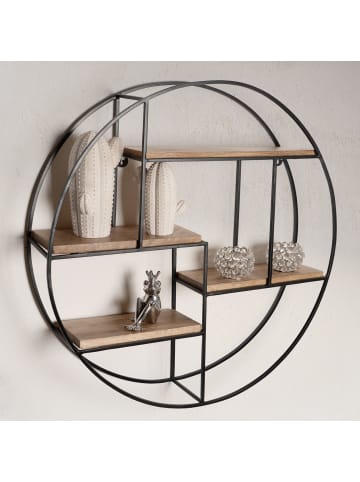 KADIMA DESIGN Wandregal Schweberegal | Mango, 70x70x18cm, Rund, Industrial