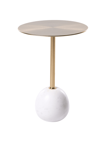 Beliani Beistelltisch OAHE in Gold/Weiß - (W) 36 x (H) 50 x (L) 36 cm