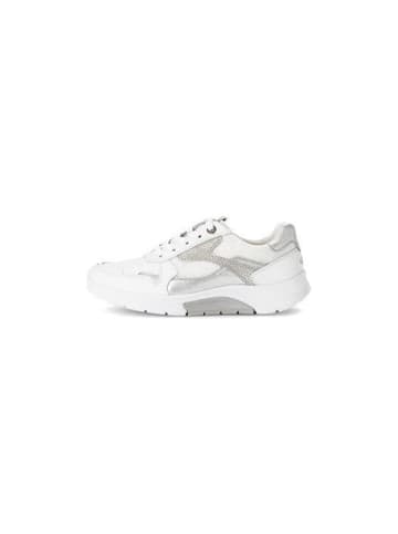 Gabor Schnürschuh in weiss/silber/gravel