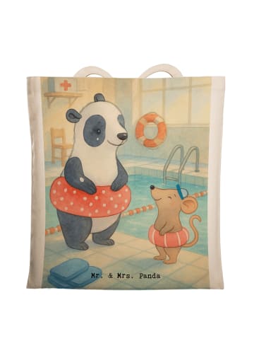 Mr. & Mrs. Panda Tragetasche Otter Schwimmen Design ohne Spruch in Weiß