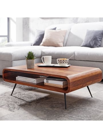 FineBuy Couchtisch in Braun / Sheesham / 90x55x30