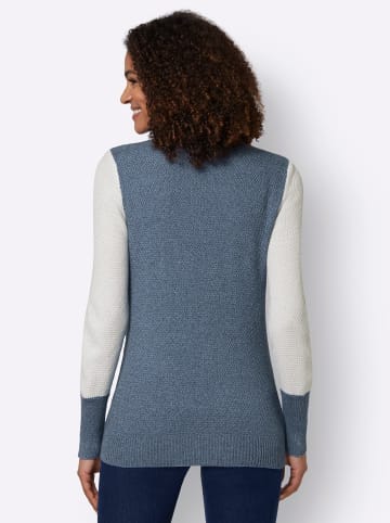 WITT WEIDEN Langarm-Pullover in rauchblau-ecru-meliert
