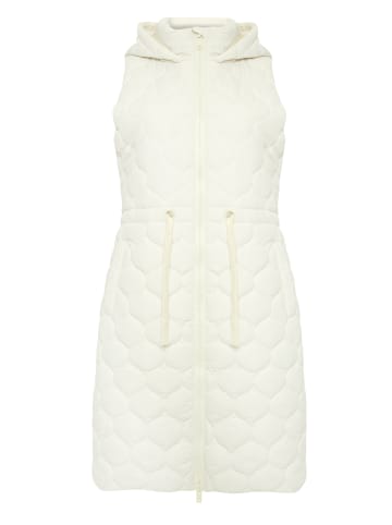 Threadbare Longweste THB Crush Quilted Long Line Gillet in Creme