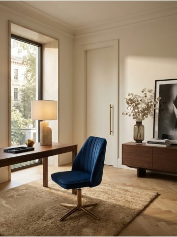 KADIMA DESIGN Samt Drehstuhl, höhenverstellbar, 360° drehbar, 120 kg Belastung in Blau