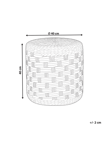 Beliani Pouf BASSLET in Naturfarben/Beige - (W) 40 x (H) 40 x (L) 40 cm