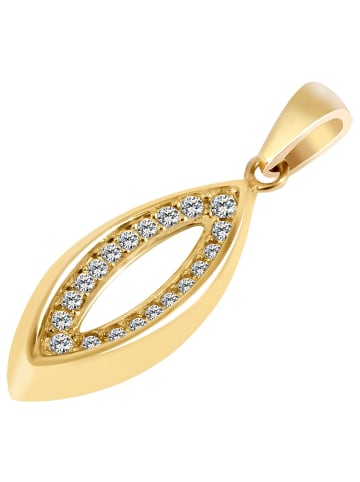 Adeliás Damen Anhänger aus 375 Gold mit Zirkonia in gold
