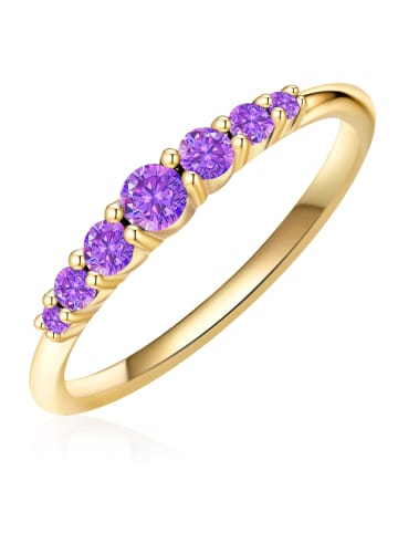 Glanzstücke München Ring Sterling Silber Amethyst in gelbgold