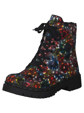 rieker Schnürstiefeletten in Schwarz/Multicolor