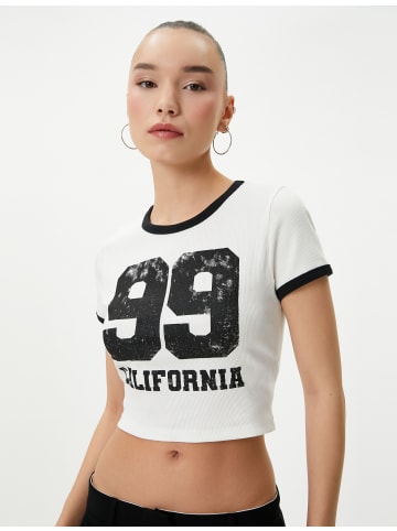 KOTON T-shirt in Ekru