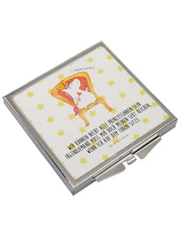 Mr. & Mrs. Panda Handspiegel Einhorn Prinzessin mit Spruch in Weiß