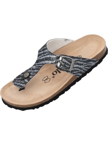 palado Zehentrenner in grau zebra glitzer