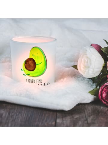 Mr. & Mrs. Panda Windlicht aus Glas Avocado Pfeifen mit Spruch in Transparent