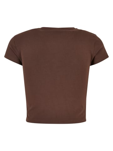 Urban Classics Cropped T-Shirts in Beige/Braun