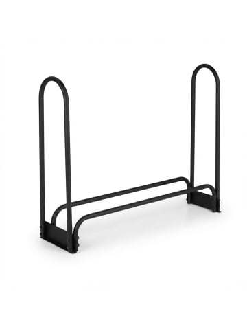 relaxdays Kaminholzregal in Schwarz - (B)110 x (H)90 x (T)29 cm