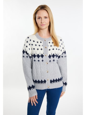 usha BLUE LABEL Strickcardigan in Grau Mehrfarbig