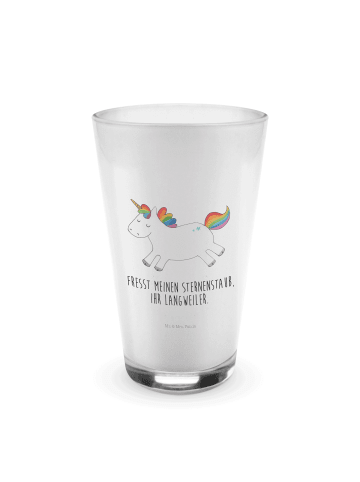 Mr. & Mrs. Panda Blümchentailglas Einhorn Happy mit Spruch in Transparent