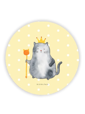 Mr. & Mrs. Panda Magnet für Magnettafel Katze König ohne Spruch in Gelb Pastell