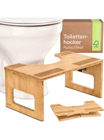 Praknu Klappbarer Toilettenhocker aus FSC® Bambus-Holz