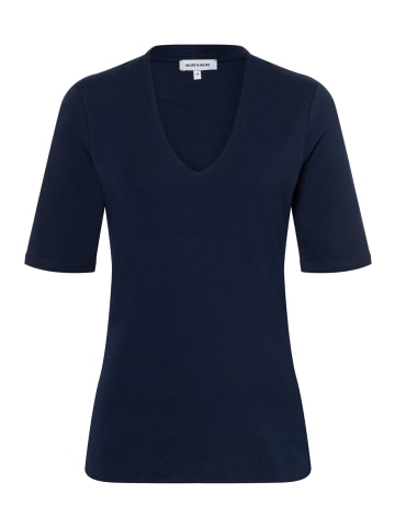 More & More elastisches Basic-Halbarmshirt in dark blue