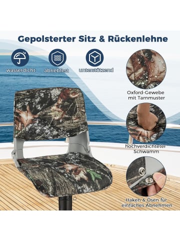 COSTWAY Bootssitz klappbar 50x50x47cm in Braun