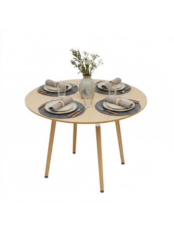 relaxdays Esstisch in Natur - (H)75 x Ø 90 cm