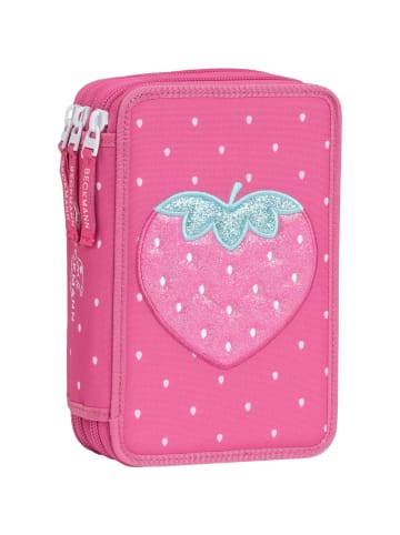 BECKMANN 3-fächrige Federmappe mit Inhalt Strawberry in rot