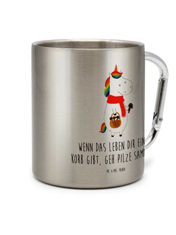 Mr. & Mrs. Panda Becher Einhorn Pilz mit Spruch in Silber