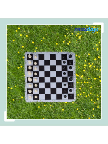 relaxdays Schachspiel in Schwarz/ Weiß - 50,5 x 50,5 cm
