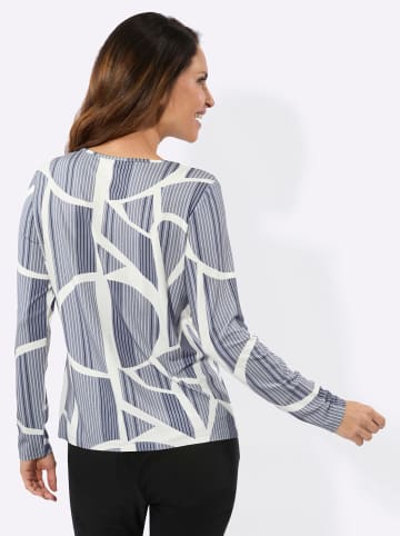 WITT WEIDEN Druck-Shirt in taubenblau-ecru-bedruckt
