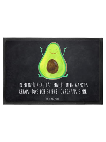 Mr. & Mrs. Panda Fußmatte Avocado Glücklich mit Spruch in Kreidetafel