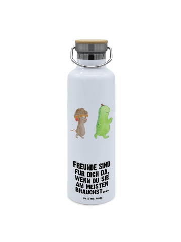 Mr. & Mrs. Panda Trinkflasche Schildkröte Maus mit Spruch in Weiß