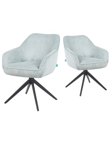 DUBI Möbel 2er-Set: Drehstuhl Mika-Kian in Hellblau - (B)60 x (H)82 x  (T)61 cm