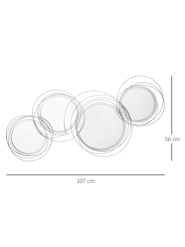 HOMCOM Wanddekoration-107L x 4B x 56H cm-Silber
