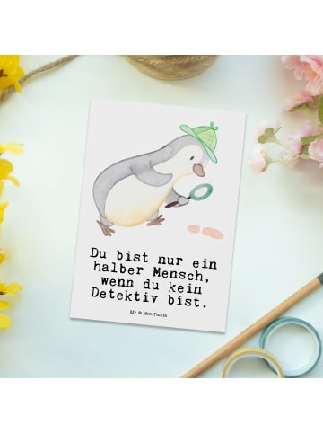Mr. & Mrs. Panda Grußkarte Detektiv Herz mit Spruch in Weiß