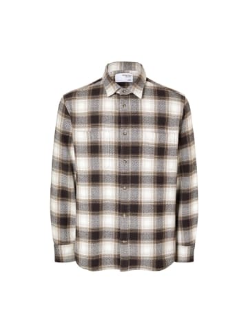 Selected Langarmhemd in chocolate torte