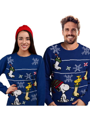 Snoopy The Peanuts Winterpullover - Snoopy in blau