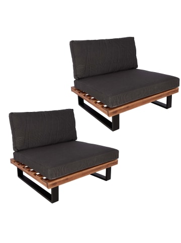 MCW 2er-Set Lounge-Sessel H54, Braun, Polster dunkelgrau