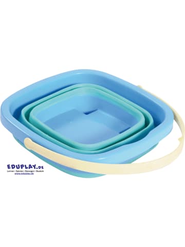 Eduplay Faltbarer Eimer, 2 L, quadratisch, 18,5 x 18,5 cm, 4,7-15,5 cm in Blau